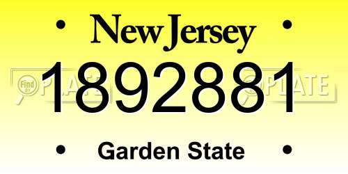 1892881 New Jersey License Plate