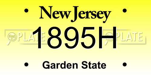 1895H New Jersey License Plate