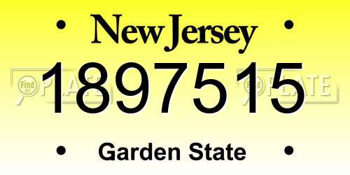1897515 New Jersey License Plate