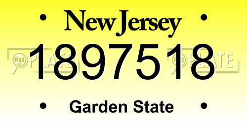 1897518 New Jersey License Plate
