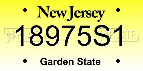 18975S1 New Jersey License Plate