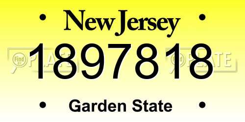 1897818 New Jersey License Plate