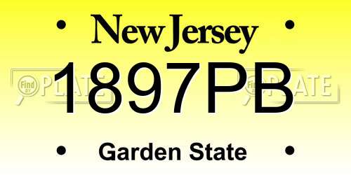 1897PB New Jersey License Plate