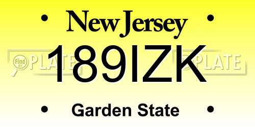 189IZK New Jersey License Plate