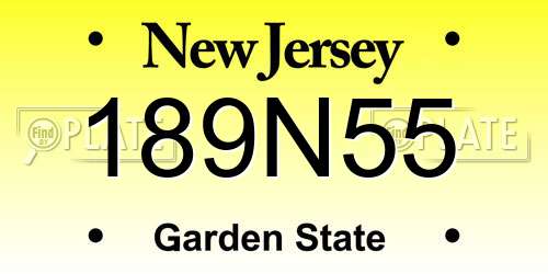 189N55 New Jersey License Plate