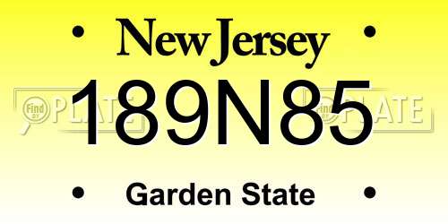189N85 New Jersey License Plate