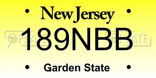 189NBB New Jersey License Plate