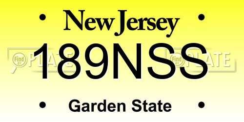189NSS New Jersey License Plate