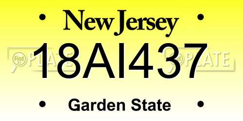 18AI437 New Jersey License Plate
