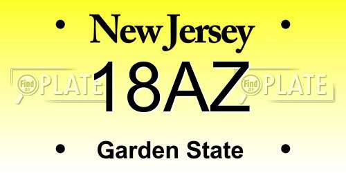 18AZ New Jersey License Plate