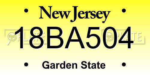 18BA504 New Jersey License Plate