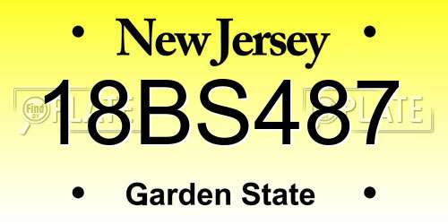 18BS487 New Jersey License Plate