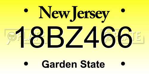 18BZ466 New Jersey License Plate