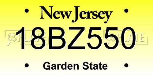18BZ550 New Jersey License Plate