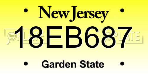18EB687 New Jersey License Plate