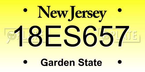 18ES657 New Jersey License Plate