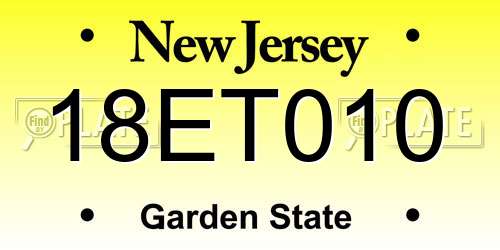 18ET010 New Jersey License Plate