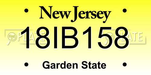 18IB158 New Jersey License Plate