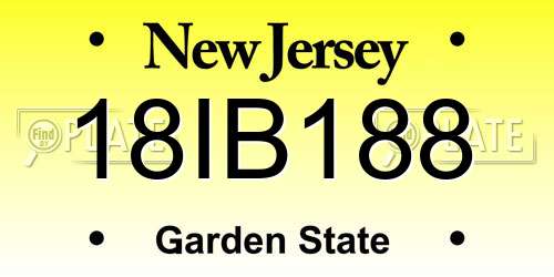 18IB188 New Jersey License Plate