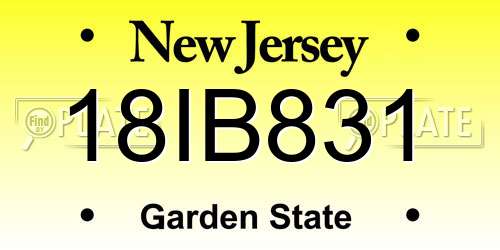18IB831 New Jersey License Plate