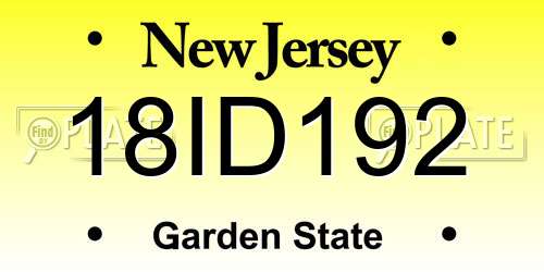 18ID192 New Jersey License Plate