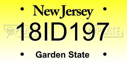 18ID197 New Jersey License Plate