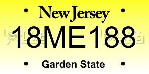 18ME188 New Jersey License Plate