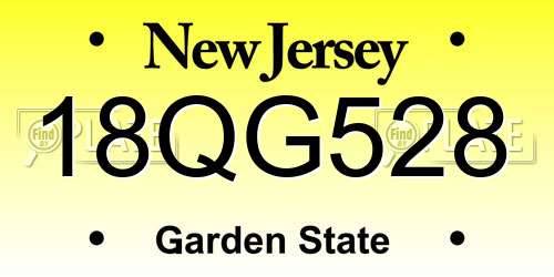 18QG528 New Jersey License Plate