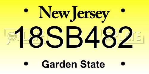 18SB482 New Jersey License Plate