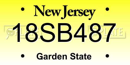 18SB487 New Jersey License Plate