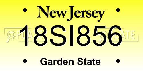 18SI856 New Jersey License Plate