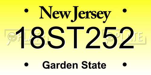 18ST252 New Jersey License Plate
