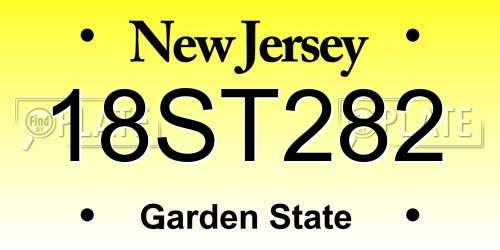 18ST282 New Jersey License Plate