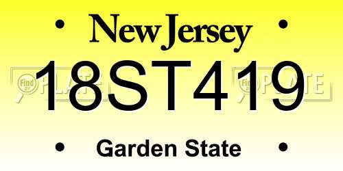 18ST419 New Jersey License Plate