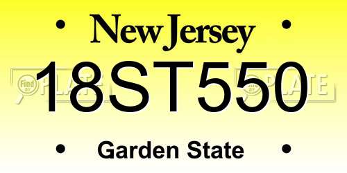 18ST550 New Jersey License Plate