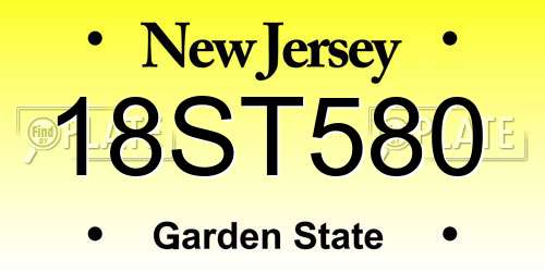 18ST580 New Jersey License Plate