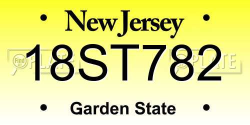18ST782 New Jersey License Plate