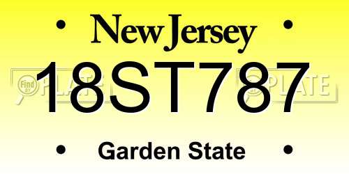 18ST787 New Jersey License Plate