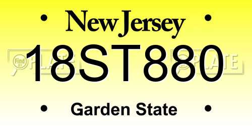 18ST880 New Jersey License Plate