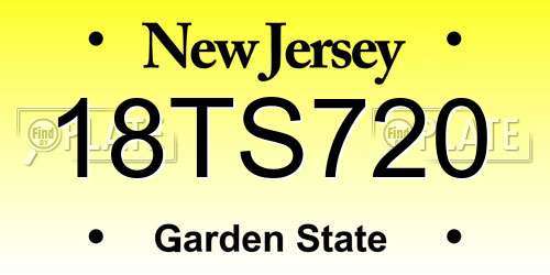 18TS720 New Jersey License Plate