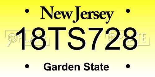 18TS728 New Jersey License Plate