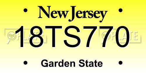 18TS770 New Jersey License Plate