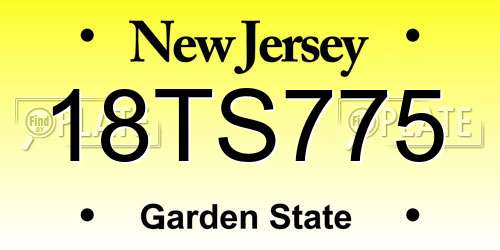 18TS775 New Jersey License Plate