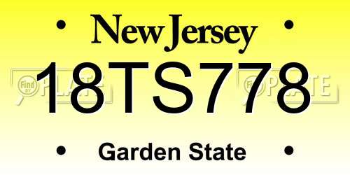 18TS778 New Jersey License Plate