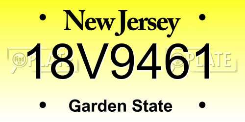 18V9461 New Jersey License Plate