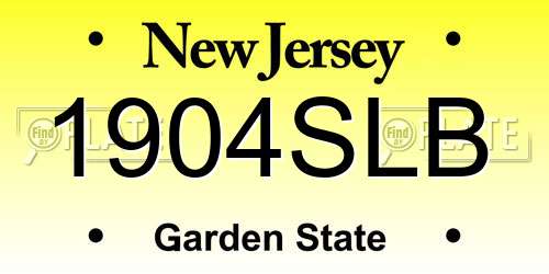 1904SLB New Jersey License Plate