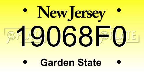 19068F0 New Jersey License Plate
