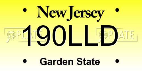 190LLD New Jersey License Plate