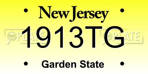 1913TG New Jersey License Plate