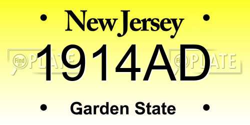 1914AD New Jersey License Plate